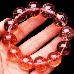 19.8mm Beads Natural Rainbow Pink Rose Quartz Gemstone Round Beaded Bracelet